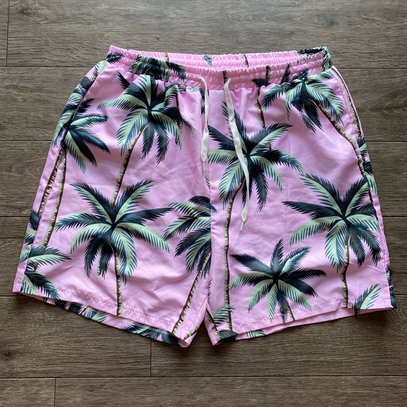 Iffei Tropical Pink Men Swim Trunks | Large - Picture 1 of 7